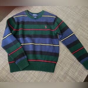 New Polo by Ralph Lauren Boy’s Size Small Crewneck MultiStripe Cotton Sweater
